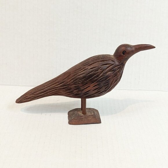 Hand carved Wooden Bird on Stand Vintage - Picture 2 of 6